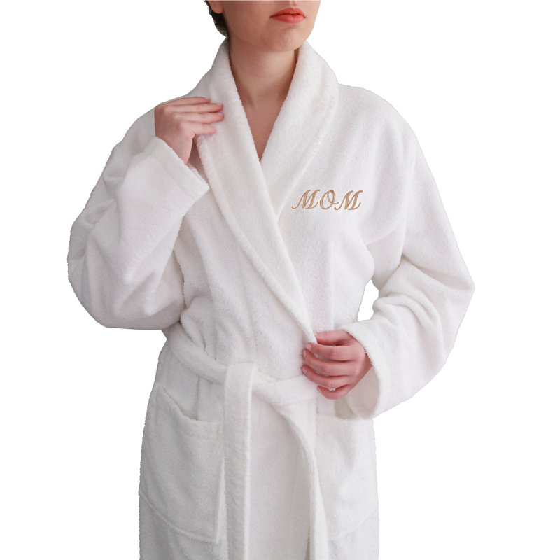 Linum Home Textiles Mom Embroidered 100 Cotton Terry Cloth Bathrobe Wayfair